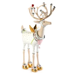 MacKenzie-Childs Patience Brewster Moonbeam Cupid Reindeer Figure| Holiday|Room Accents