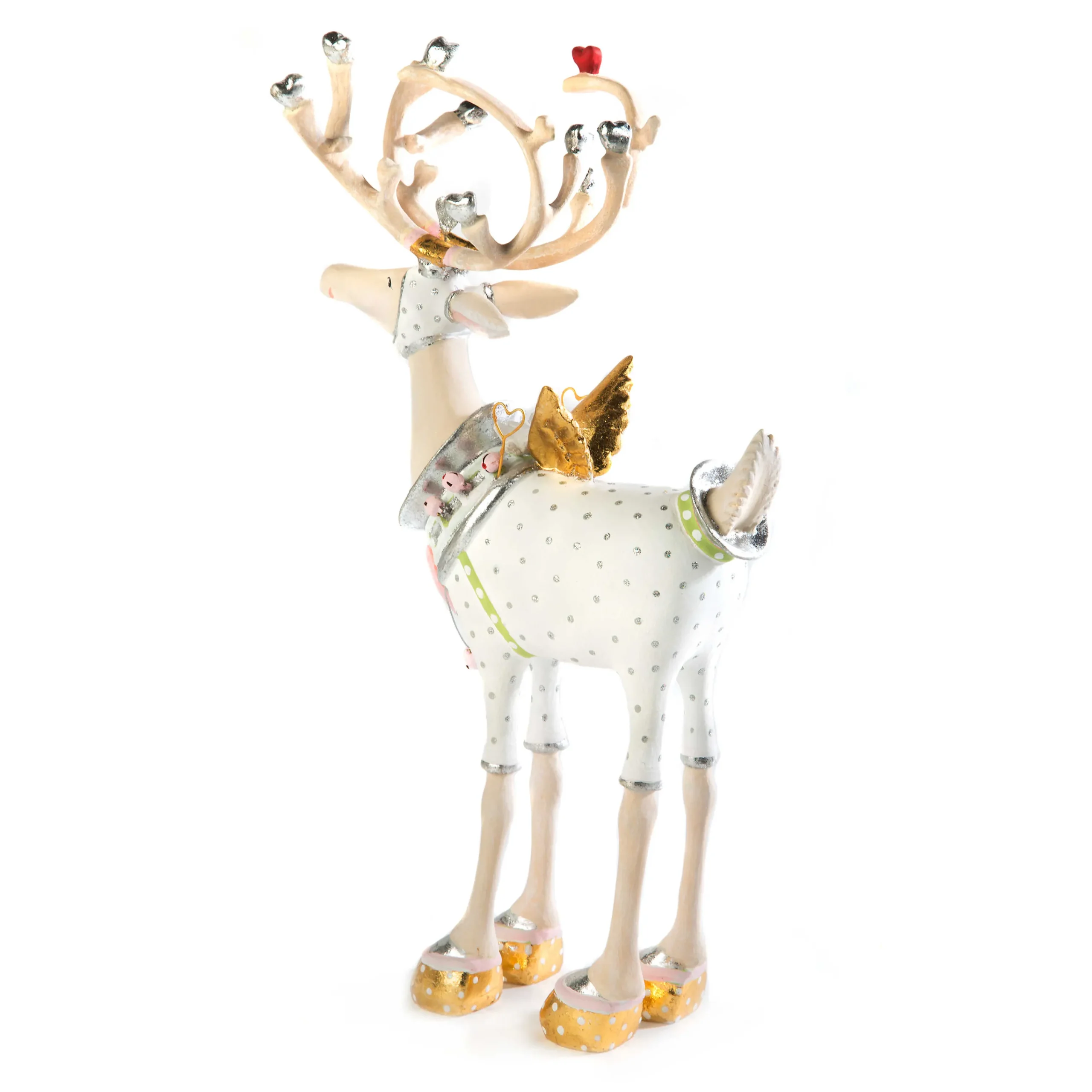 MacKenzie-Childs Patience Brewster Moonbeam Cupid Reindeer Figure| Holiday|Room Accents