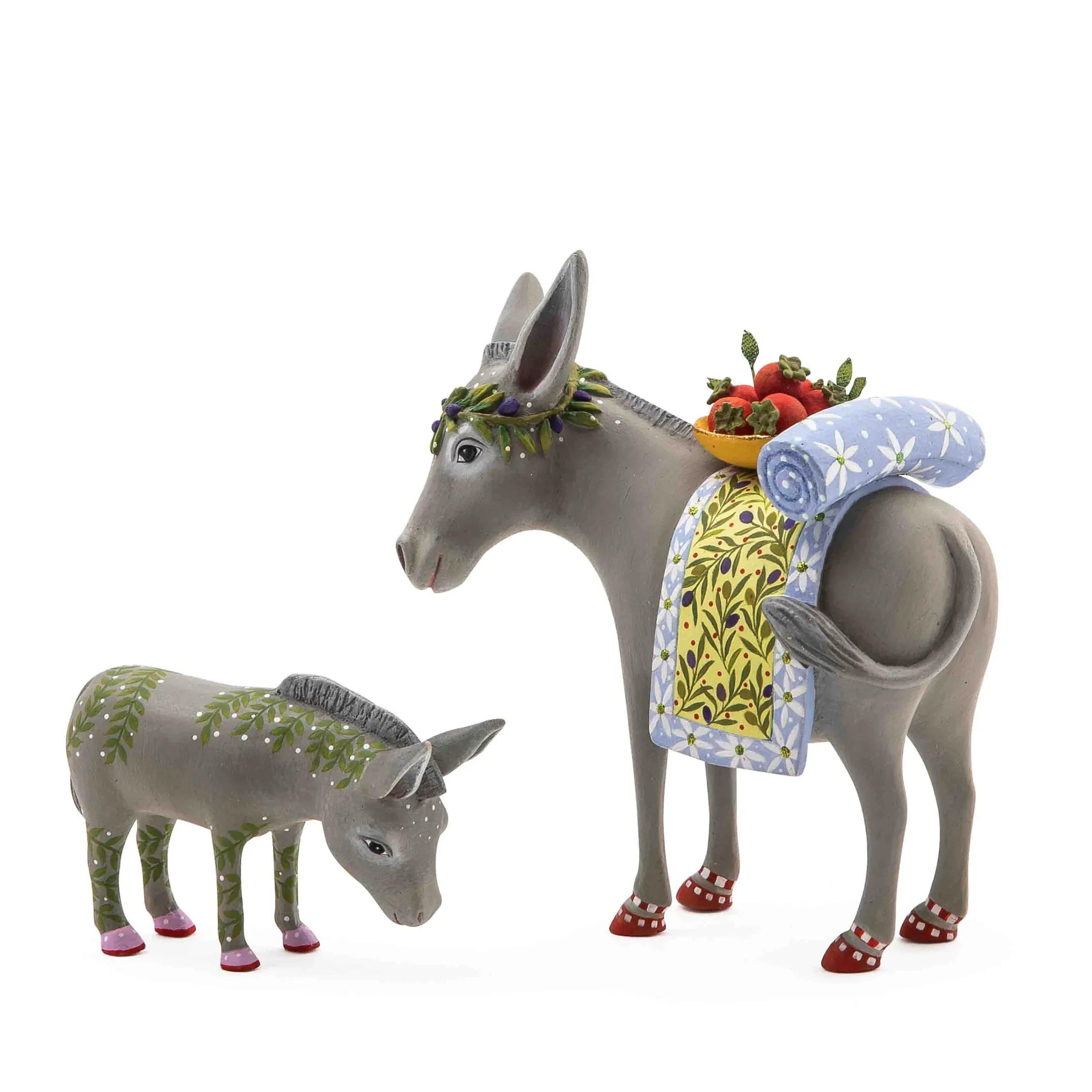 MacKenzie-Childs Patience Brewster Nativity Mother Baby Donkey Figures| Holiday