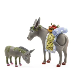 MacKenzie-Childs Patience Brewster Nativity Mother  Baby Donkey Figures| Holiday