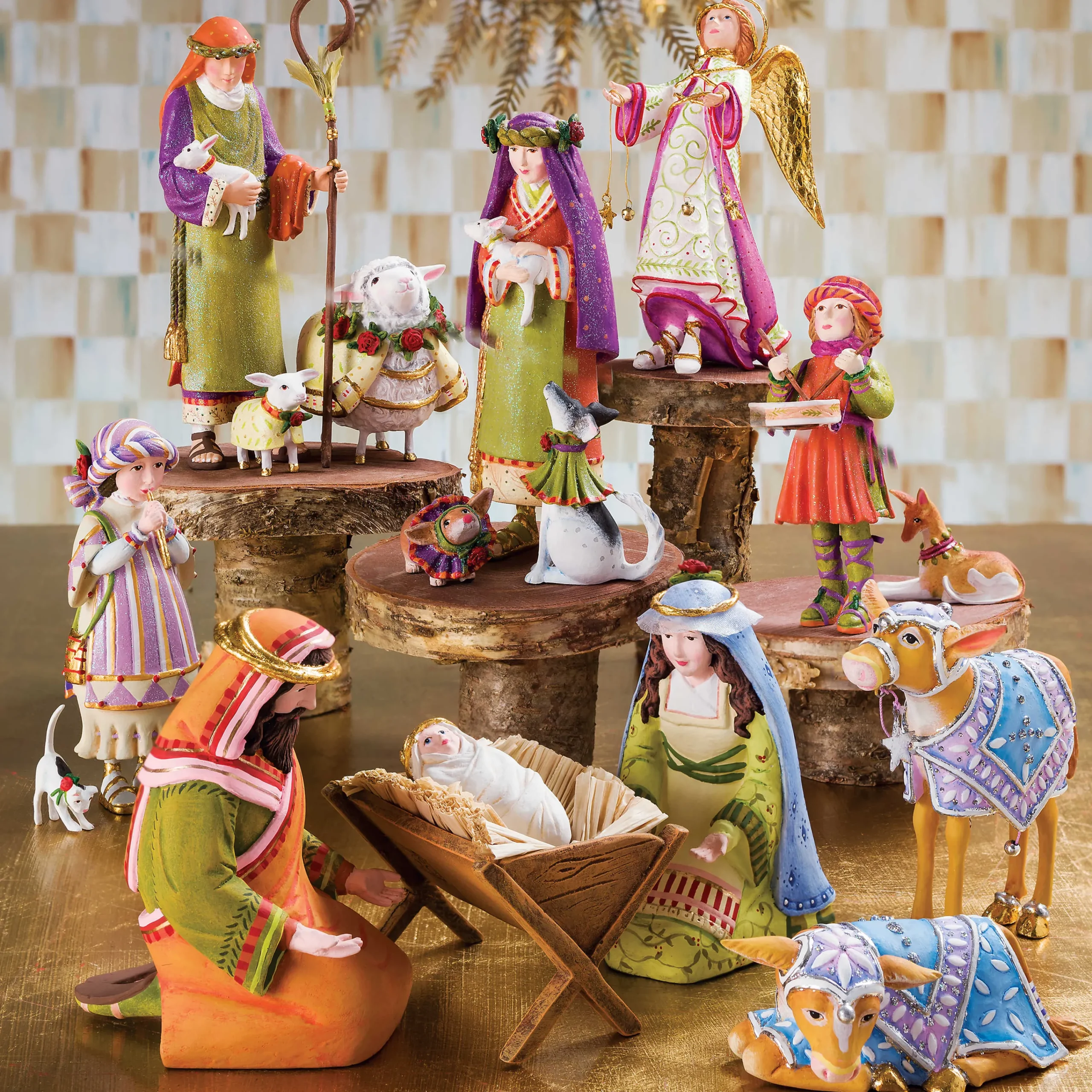 MacKenzie-Childs Patience Brewster Nativity Holy Family Figures| Holiday|Room Accents