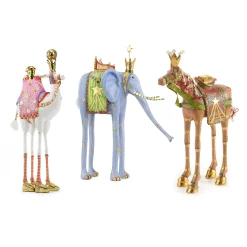 MacKenzie-Childs Patience Brewster Nativity Magi Animal Figures, Set of 3| Holiday|Room Accents