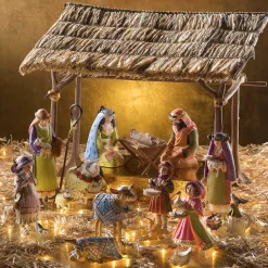 MacKenzie-Childs Patience Brewster Nativity Shepherd  Sheep Figures| Holiday|Room Accents