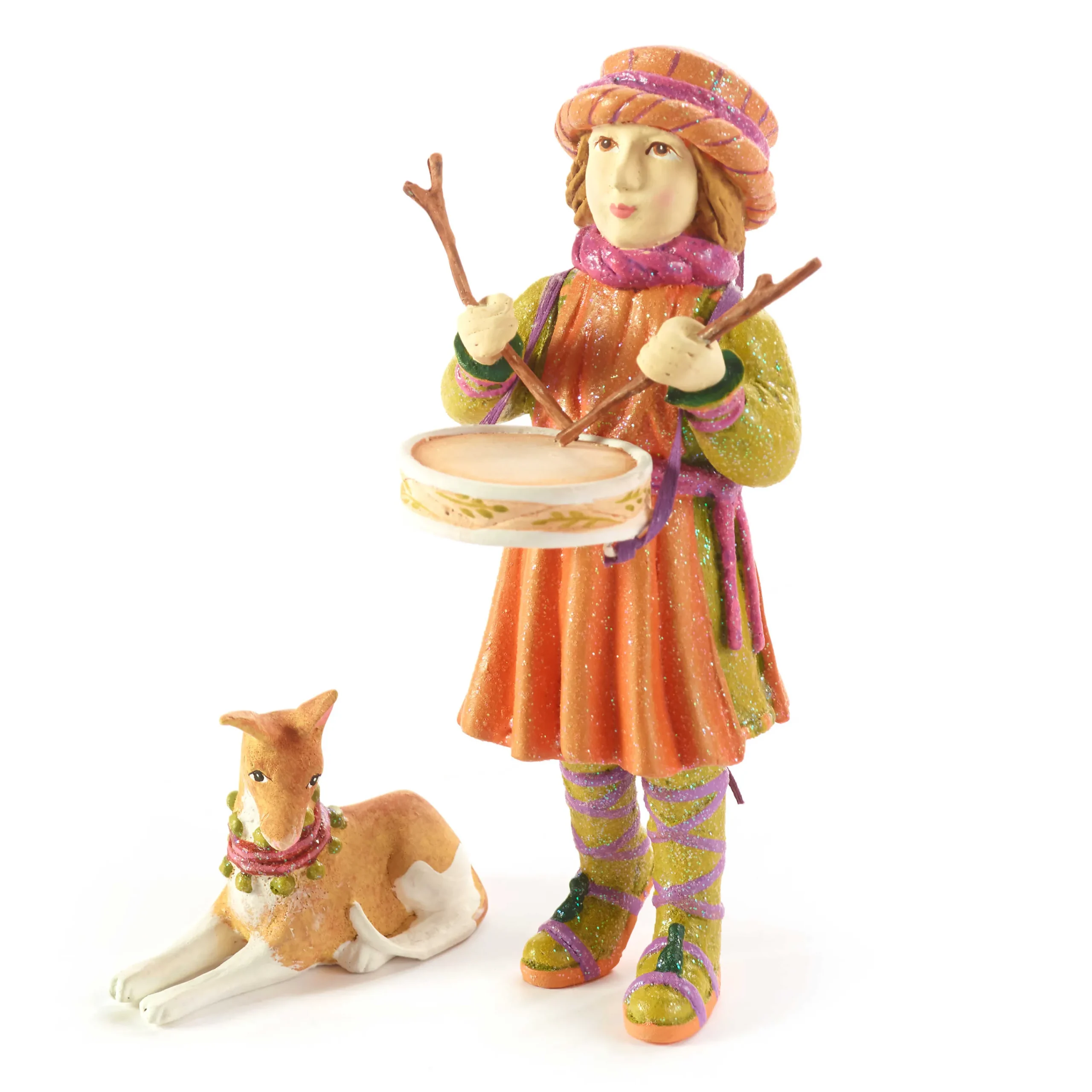 MacKenzie-Childs Patience Brewster Nativity Little Drummer Boy Dog Figures| Holiday|Room Accents