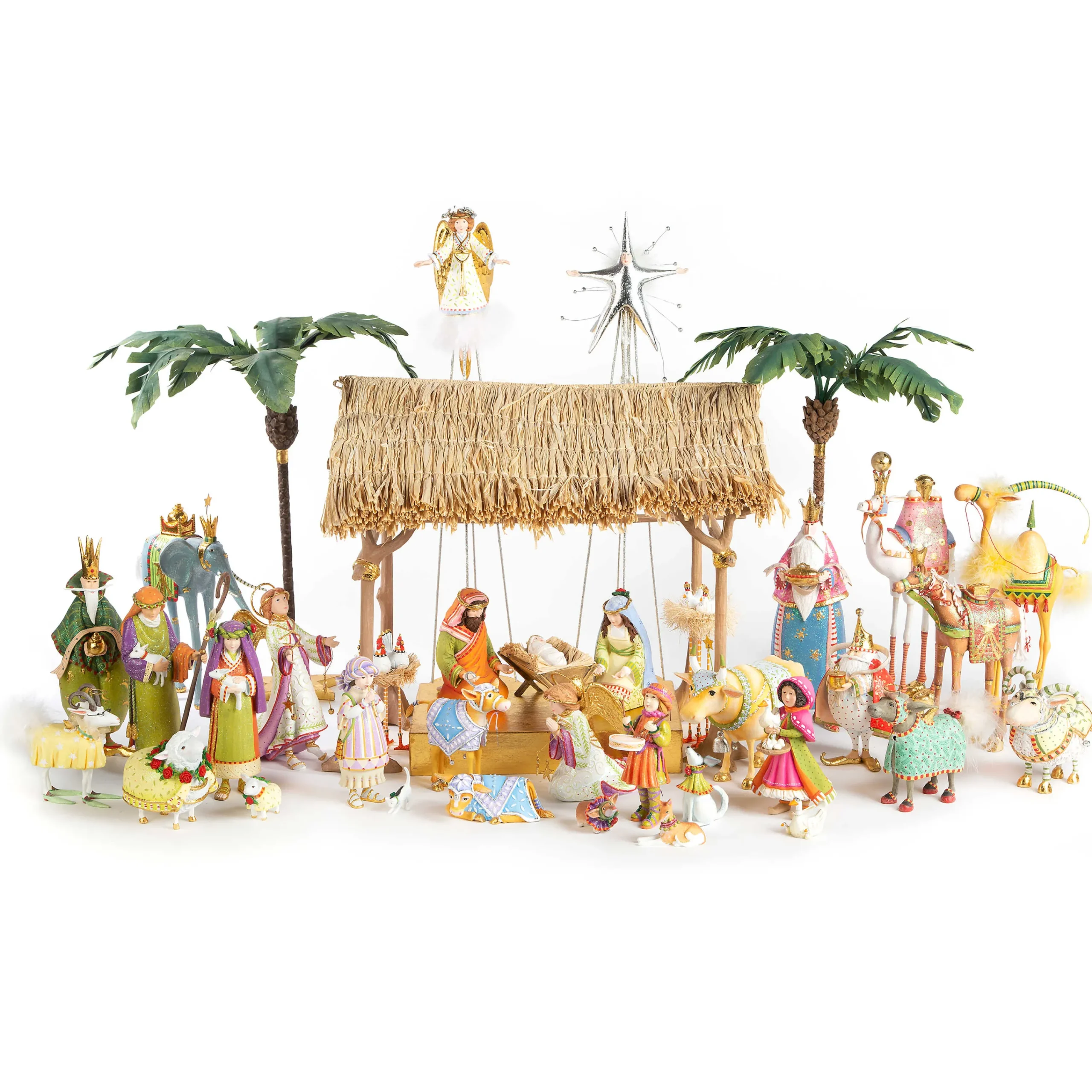 MacKenzie-Childs Patience Brewster Nativity Shepherdess with Dog Figures| Holiday|Room Accents