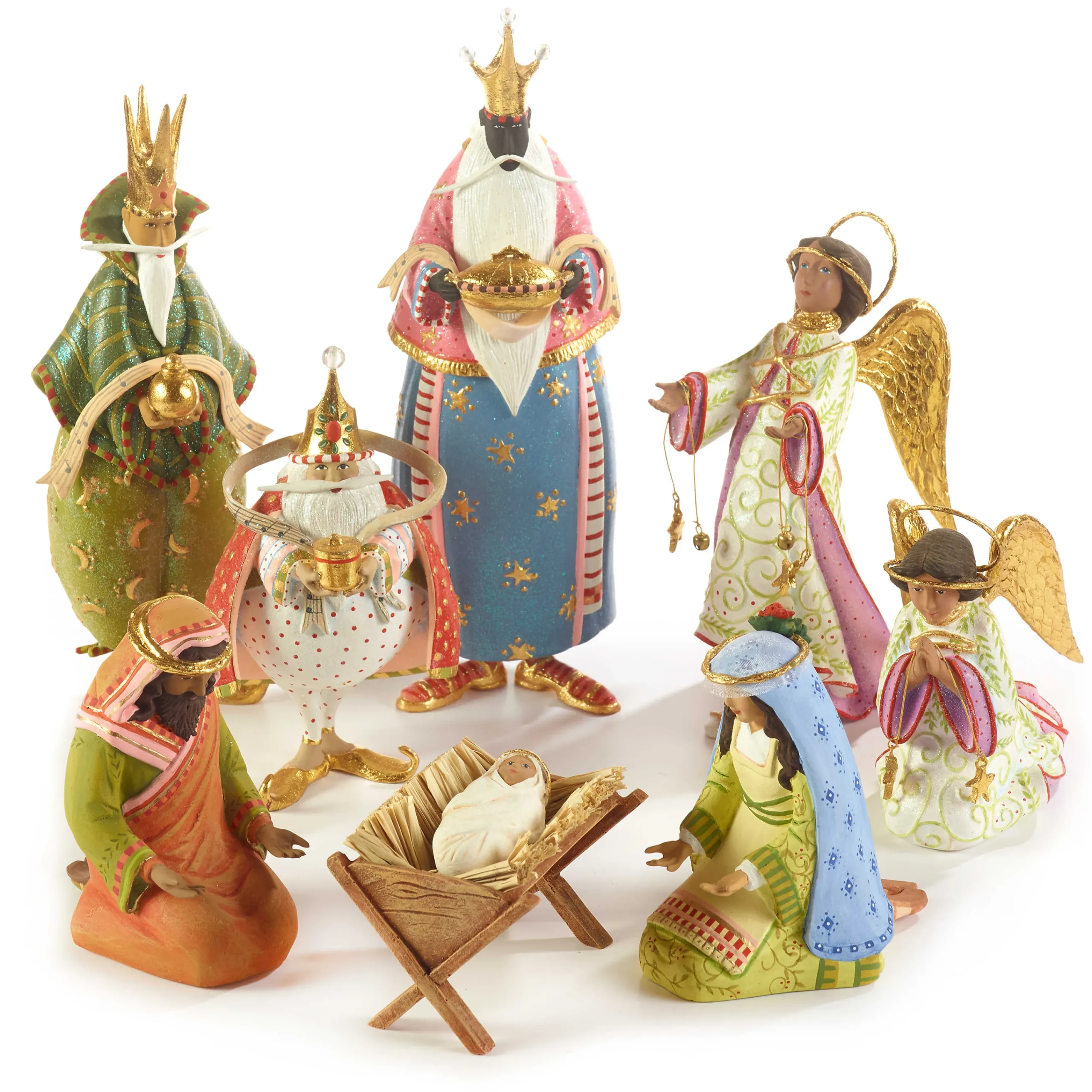 MacKenzie-Childs Patience Brewster Nativity World Holy Family Figures| Holiday|Room Accents