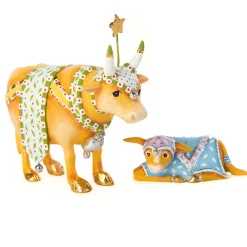 MacKenzie-Childs Patience Brewster Nativity Cow  Calf Mini Figures| Holiday|Room Accents