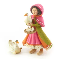 MacKenzie-Childs Patience Brewster Nativity Girl with Duck Figures| Holiday|Room Accents