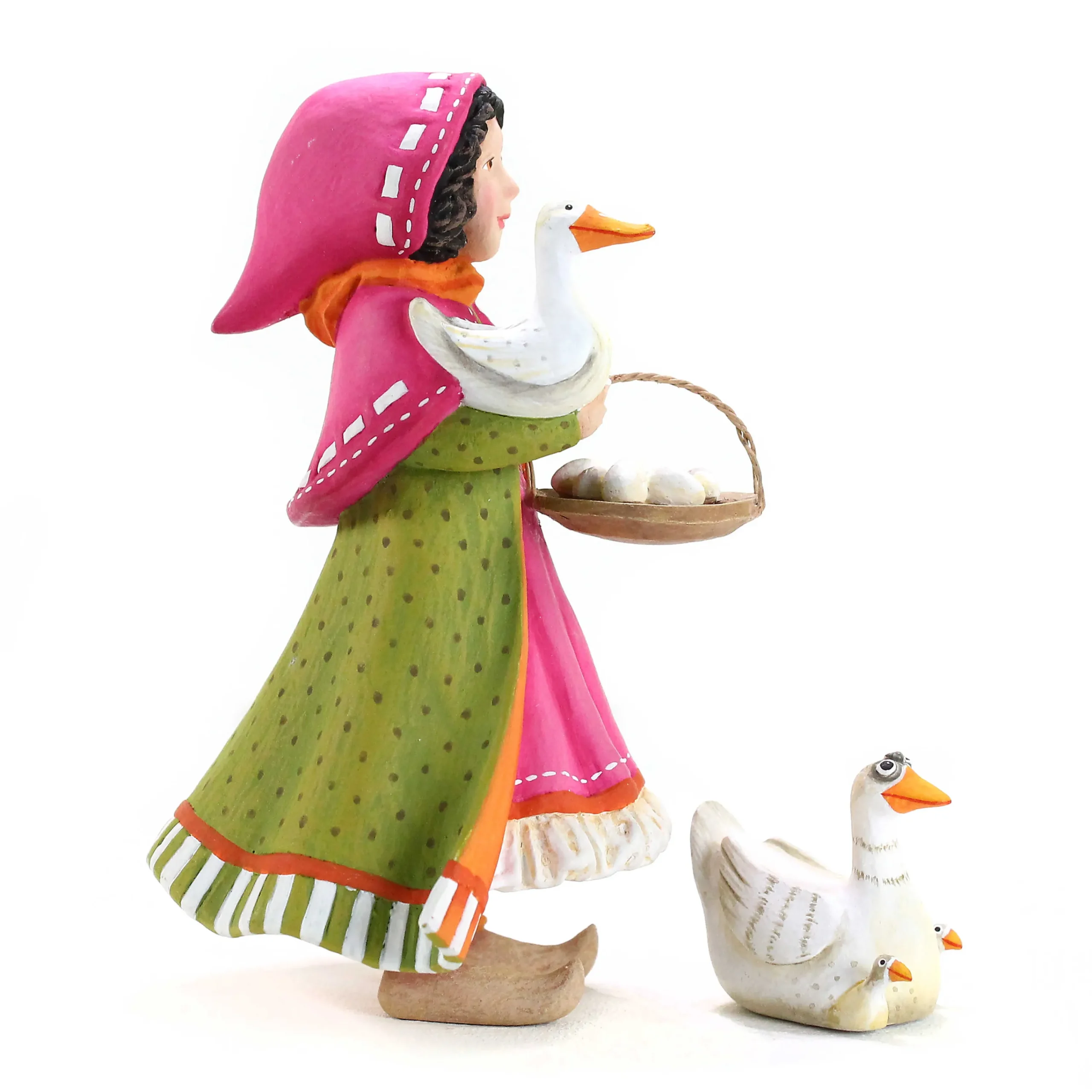 MacKenzie-Childs Patience Brewster Nativity Girl with Duck Figures| Holiday|Room Accents