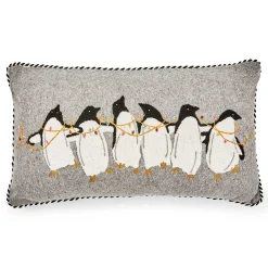 MacKenzie-Childs Penguin Lumbar Pillow| Pillows, Throws, & Cushions
