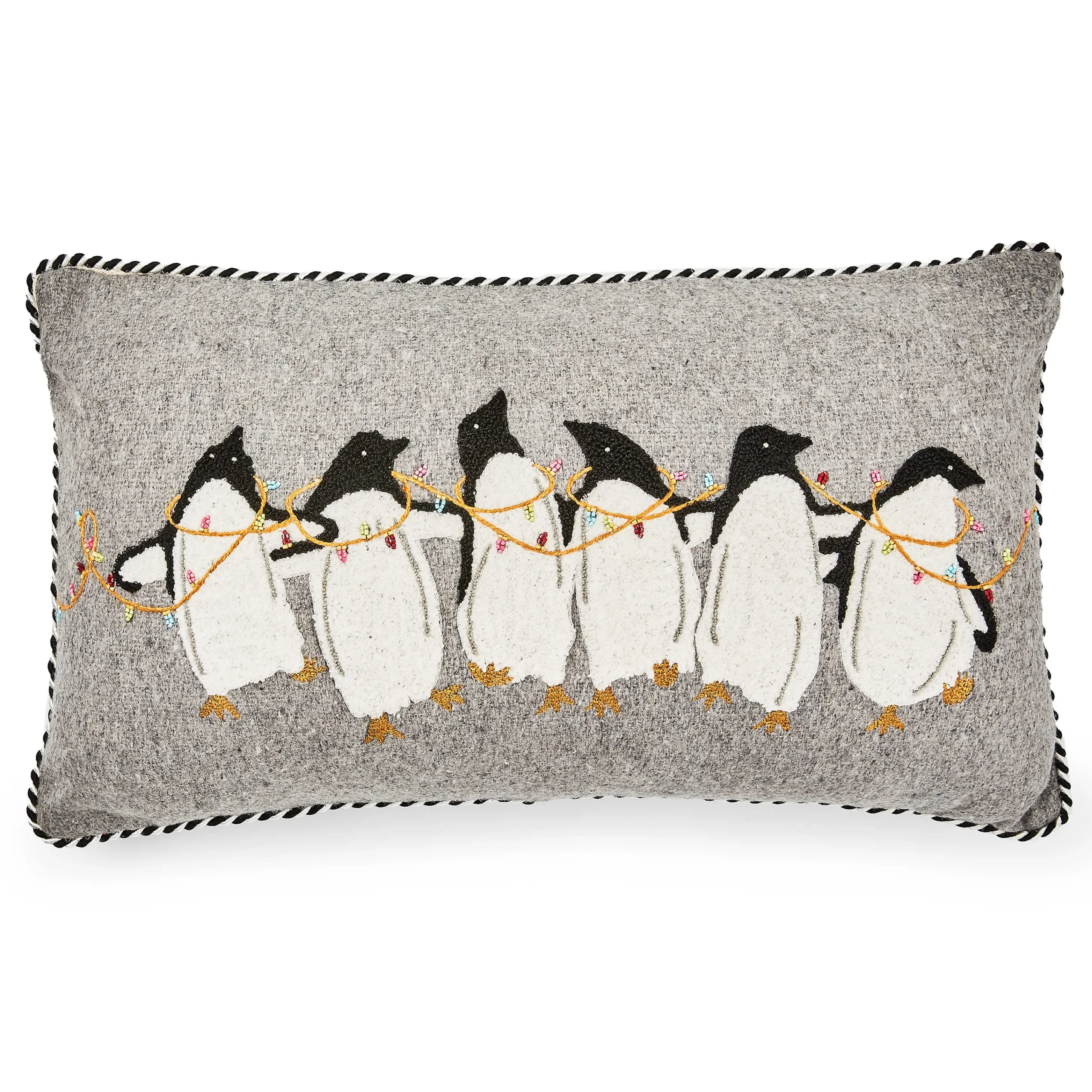 MacKenzie-Childs Penguin Lumbar Pillow| Pillows, Throws, & Cushions