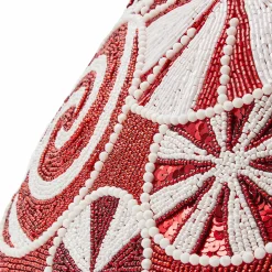 MacKenzie-Childs Peppermint Beaded Throw Pillow| Pillows, Throws, & Cushions