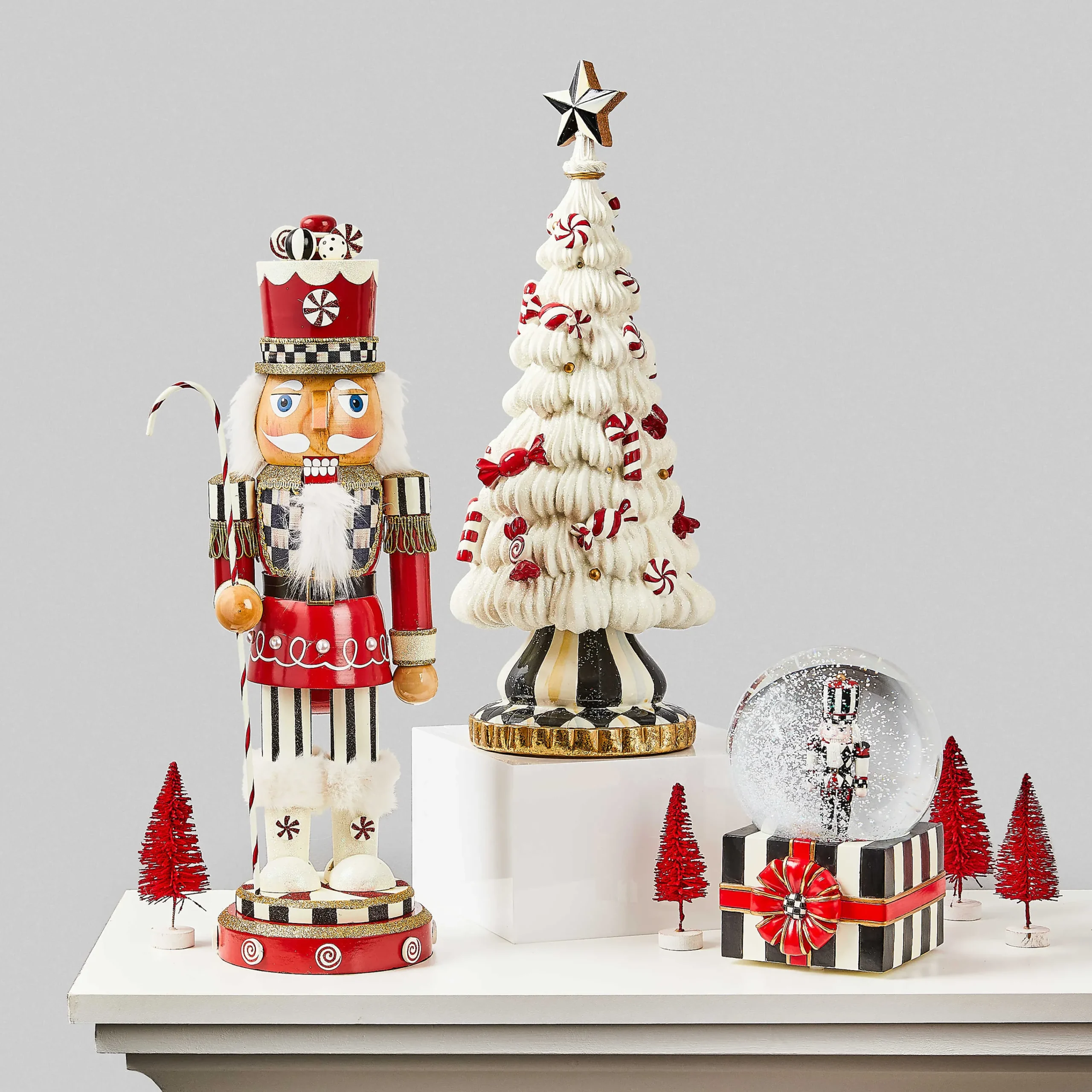MacKenzie-Childs Peppermint Illuminated Icing Tree| Holiday|Room Accents