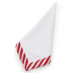 MacKenzie-Childs Peppermint White Napkin| Table Accessories|Kitchen & Table Linens