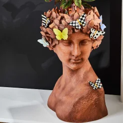 MacKenzie-Childs Persephone Large Bust Planter| Outdoor|Room Accents
