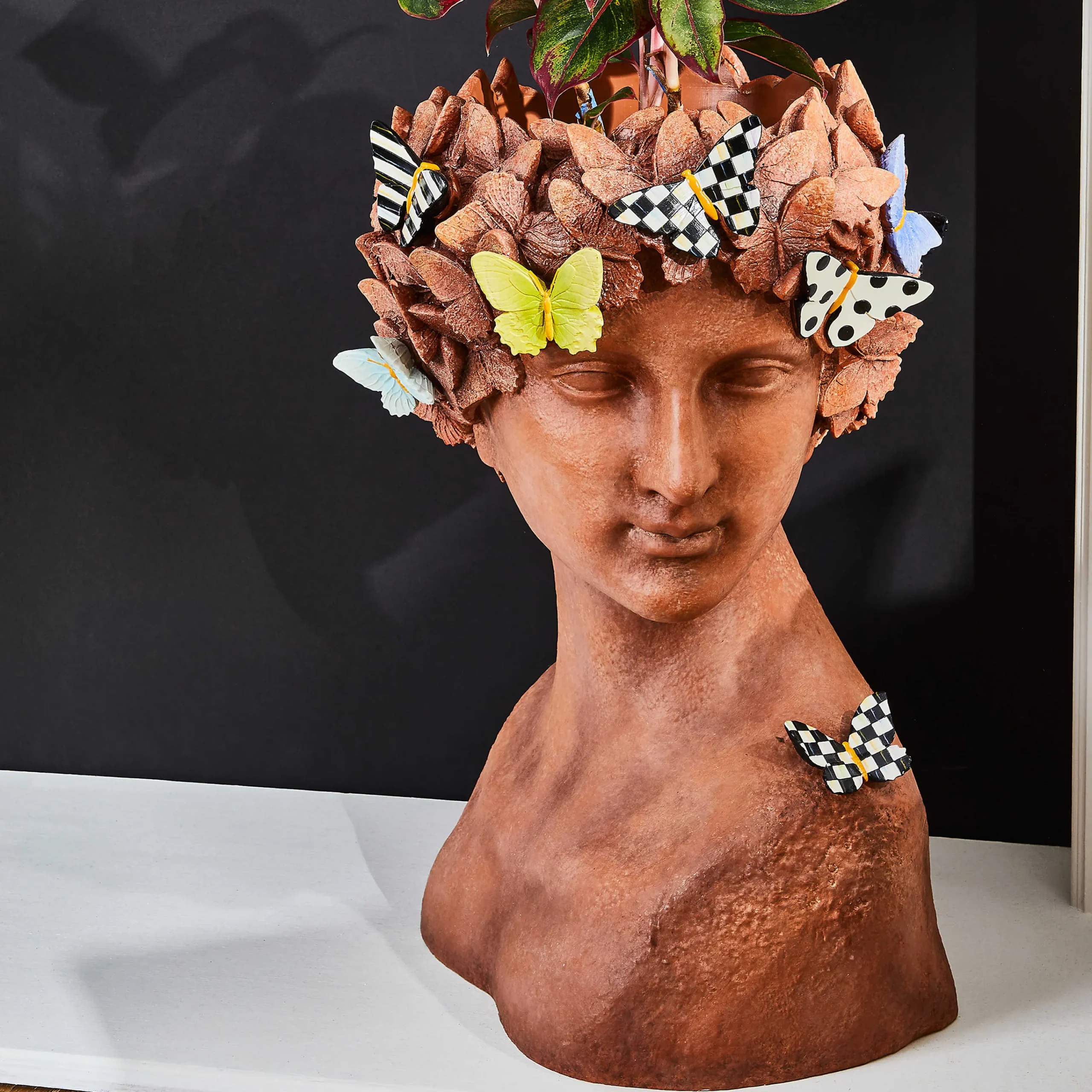 MacKenzie-Childs Persephone Large Bust Planter| Outdoor|Room Accents