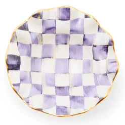 MacKenzie-Childs Plum Check Ceramic Fluted Breakfast Bowl| Dinnerware & Flatware