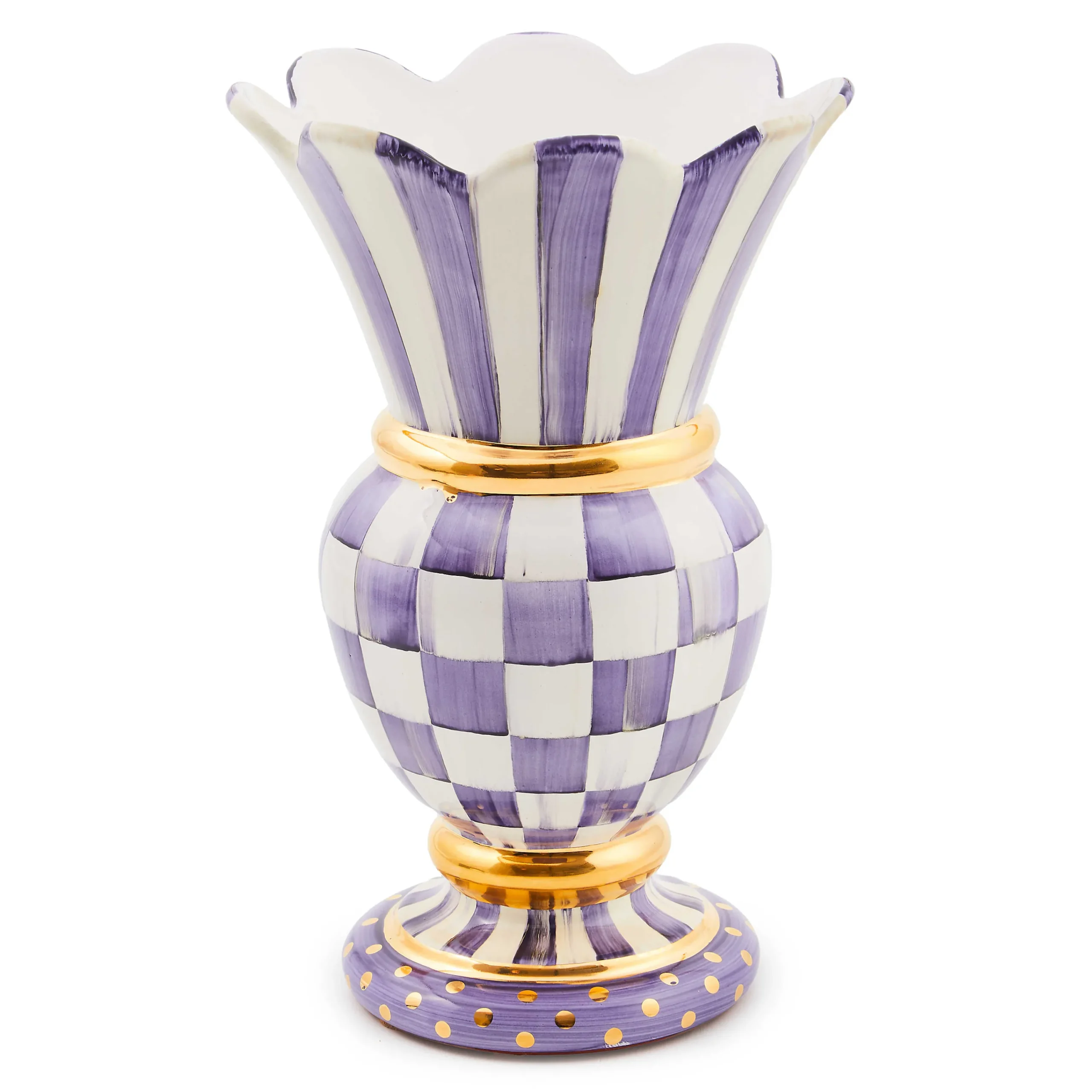 MacKenzie-Childs Plum Check Ceramic Great Vase| Room Accents|Fall Entertaining