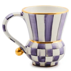 MacKenzie-Childs Plum Check Ceramic Mug| The Coffee Shop|Fall Entertaining