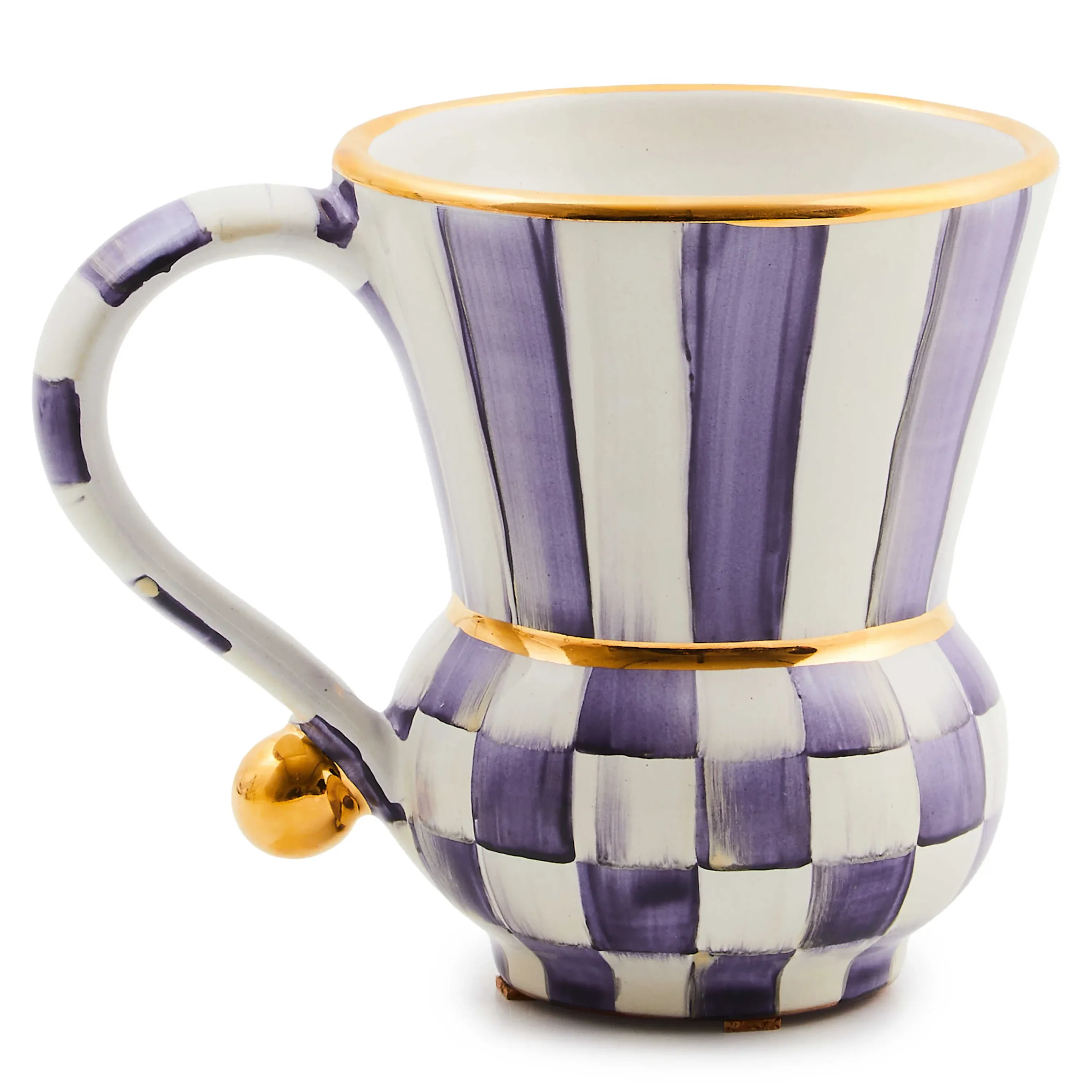 MacKenzie-Childs Plum Check Ceramic Mug| The Coffee Shop|Fall Entertaining