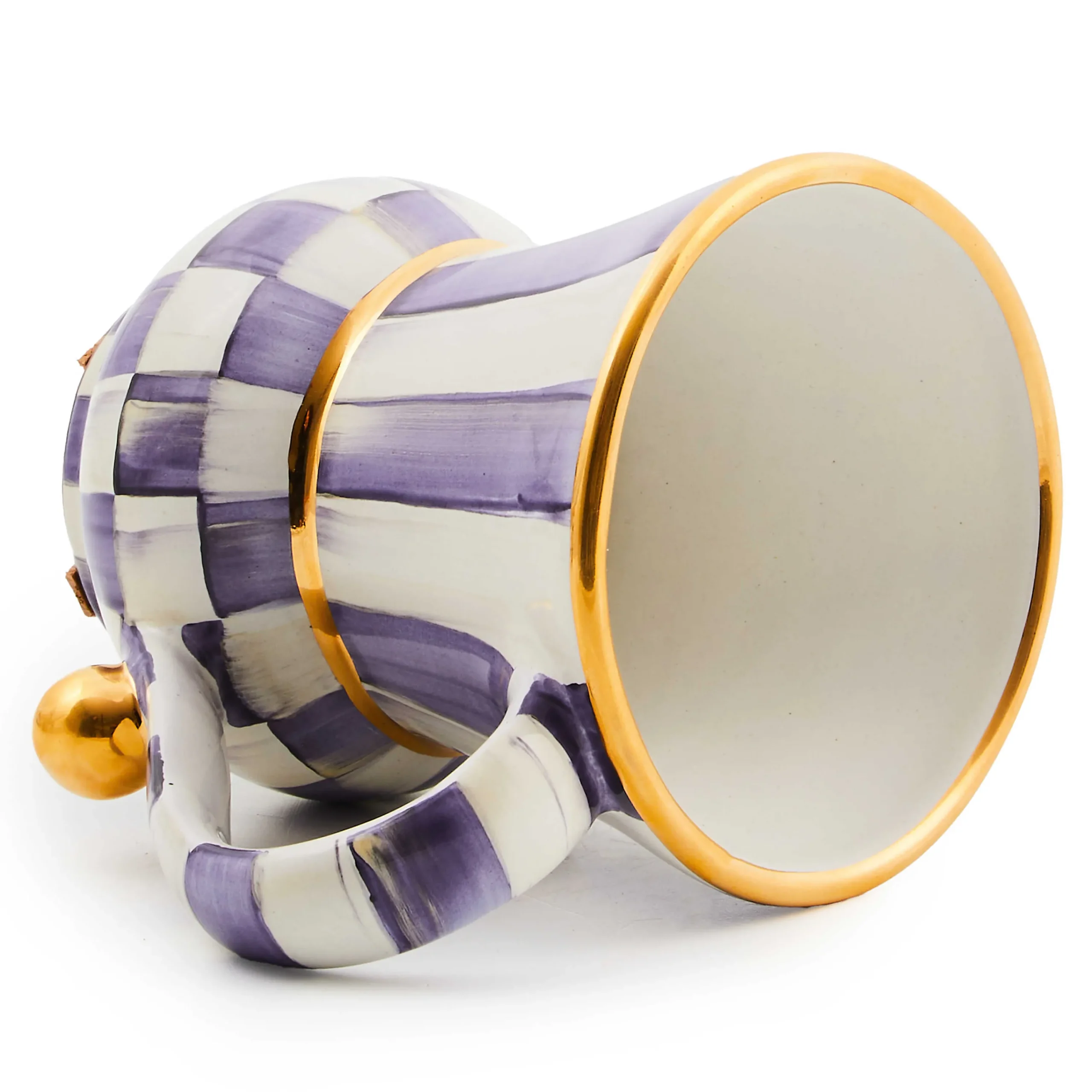 MacKenzie-Childs Plum Check Ceramic Mug| The Coffee Shop|Fall Entertaining
