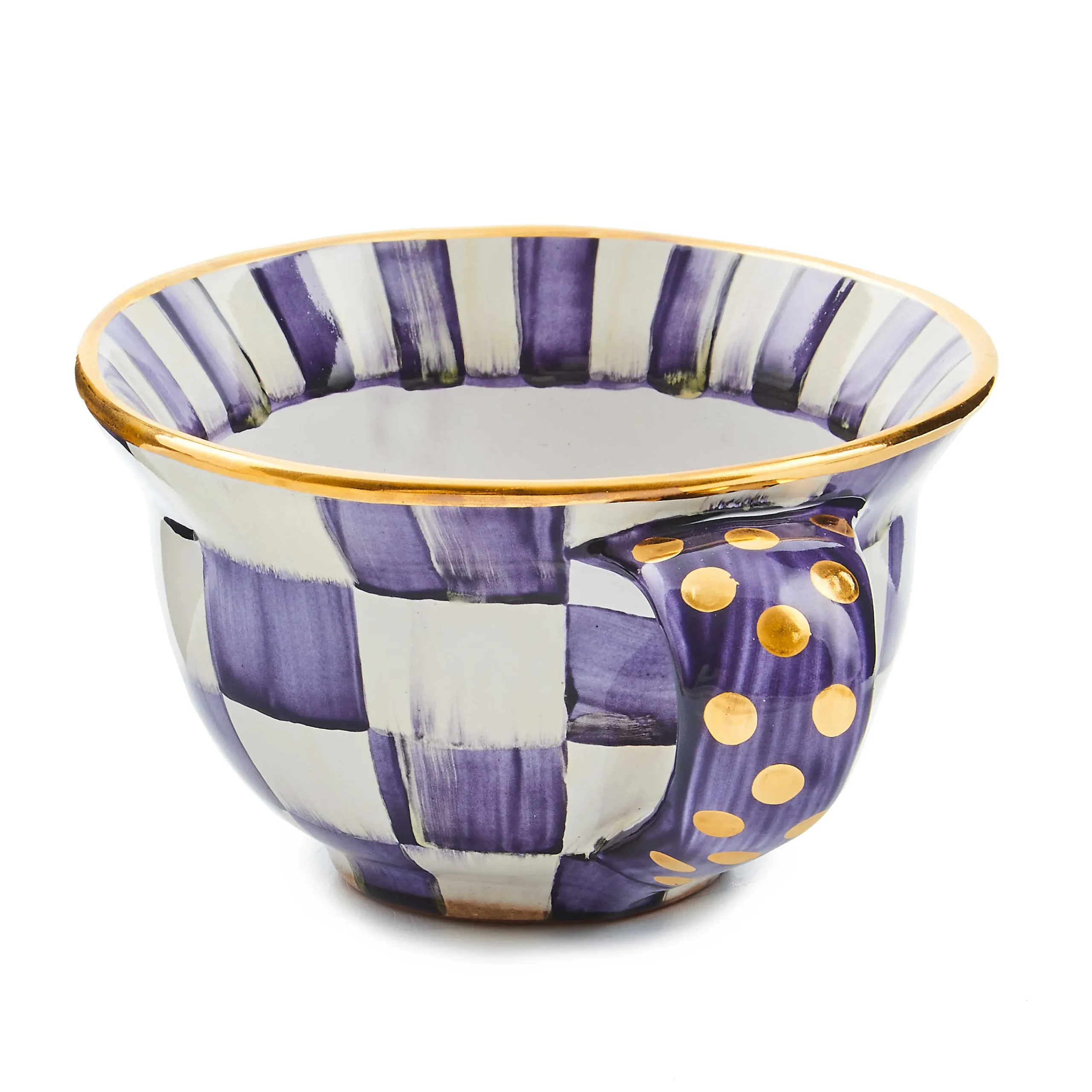 MacKenzie-Childs Plum Check Ceramic Teacup| The Coffee Shop|Fall Entertaining