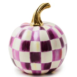 MacKenzie-Childs Plum Check Mini Pumpkin| Pumpkins|The Halloween Shop