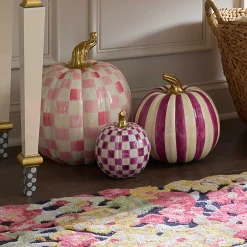 MacKenzie-Childs Plum Check Small Pumpkin| The Halloween Shop|The Fall Shop