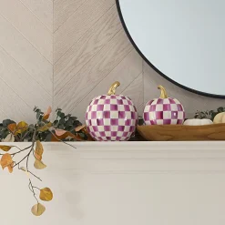 MacKenzie-Childs Plum Check Small Pumpkin| The Halloween Shop|The Fall Shop