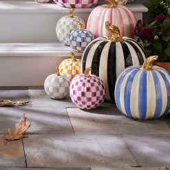 MacKenzie-Childs Plum Check Small Pumpkin| The Halloween Shop|The Fall Shop
