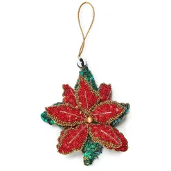 MacKenzie-Childs Poinsettia Beaded Ornament| Holiday