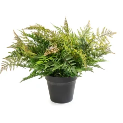 MacKenzie-Childs Potted Medium Fern With Bee| Spring|Greenery & Florals