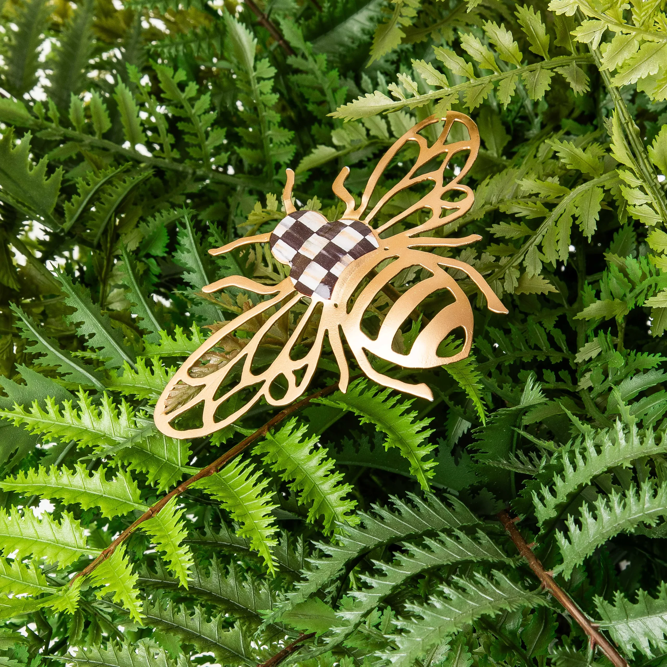 MacKenzie-Childs Potted Medium Fern With Bee| Spring|Greenery & Florals