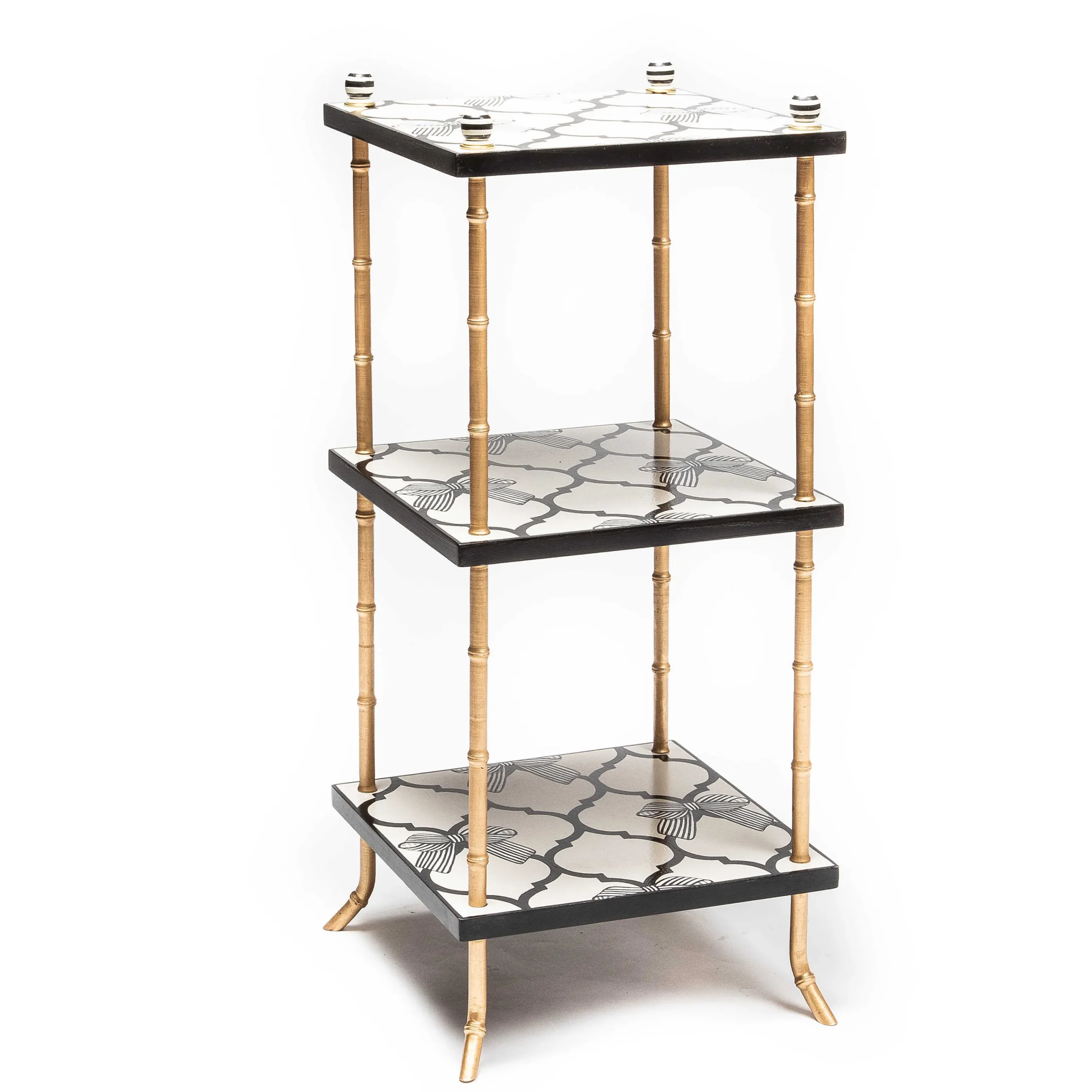 MacKenzie-Childs Pretty As A Bow 3 Tiered Table| Living Room|Bath & Bath Accessories