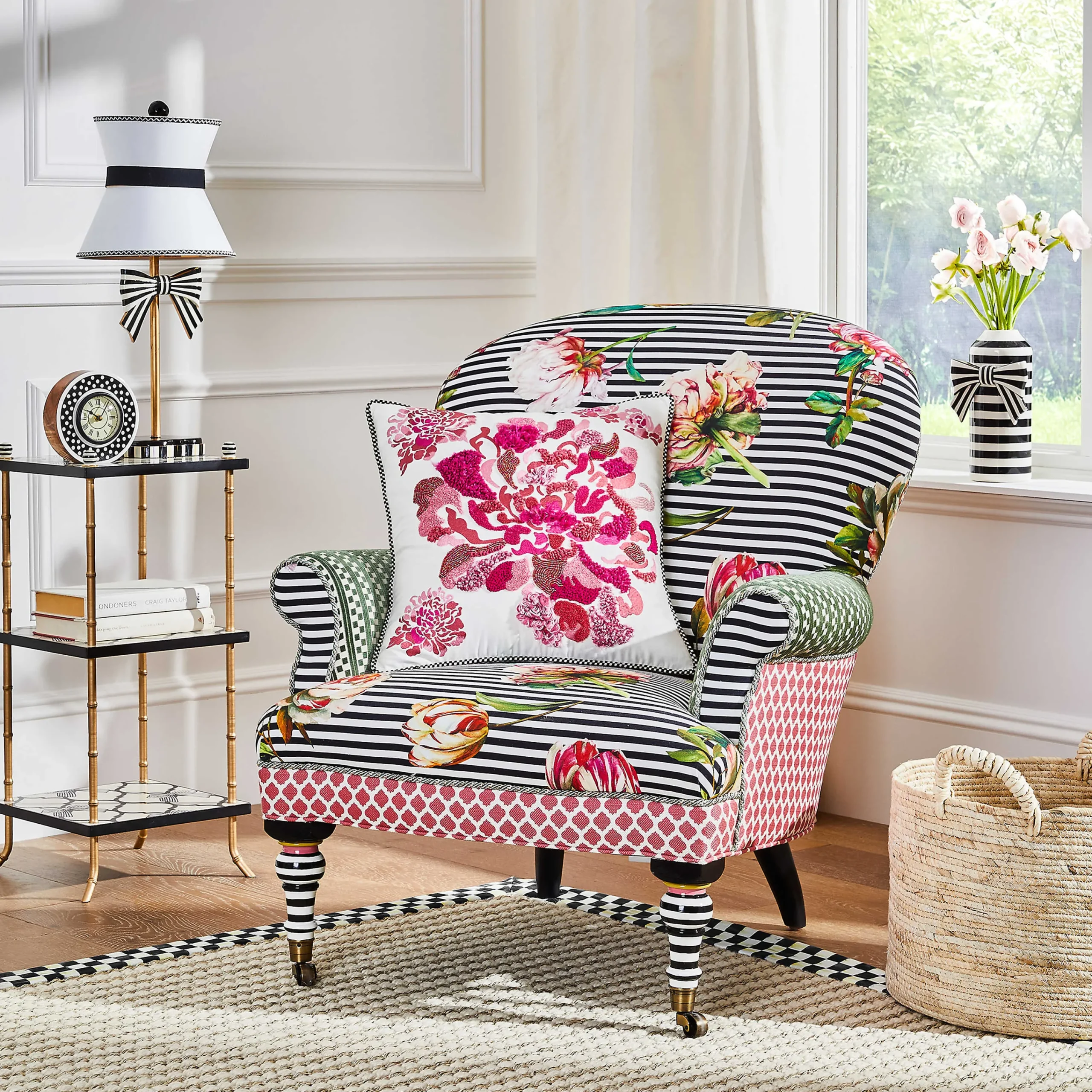 MacKenzie-Childs Pretty As A Bow 3 Tiered Table| Living Room|Bath & Bath Accessories