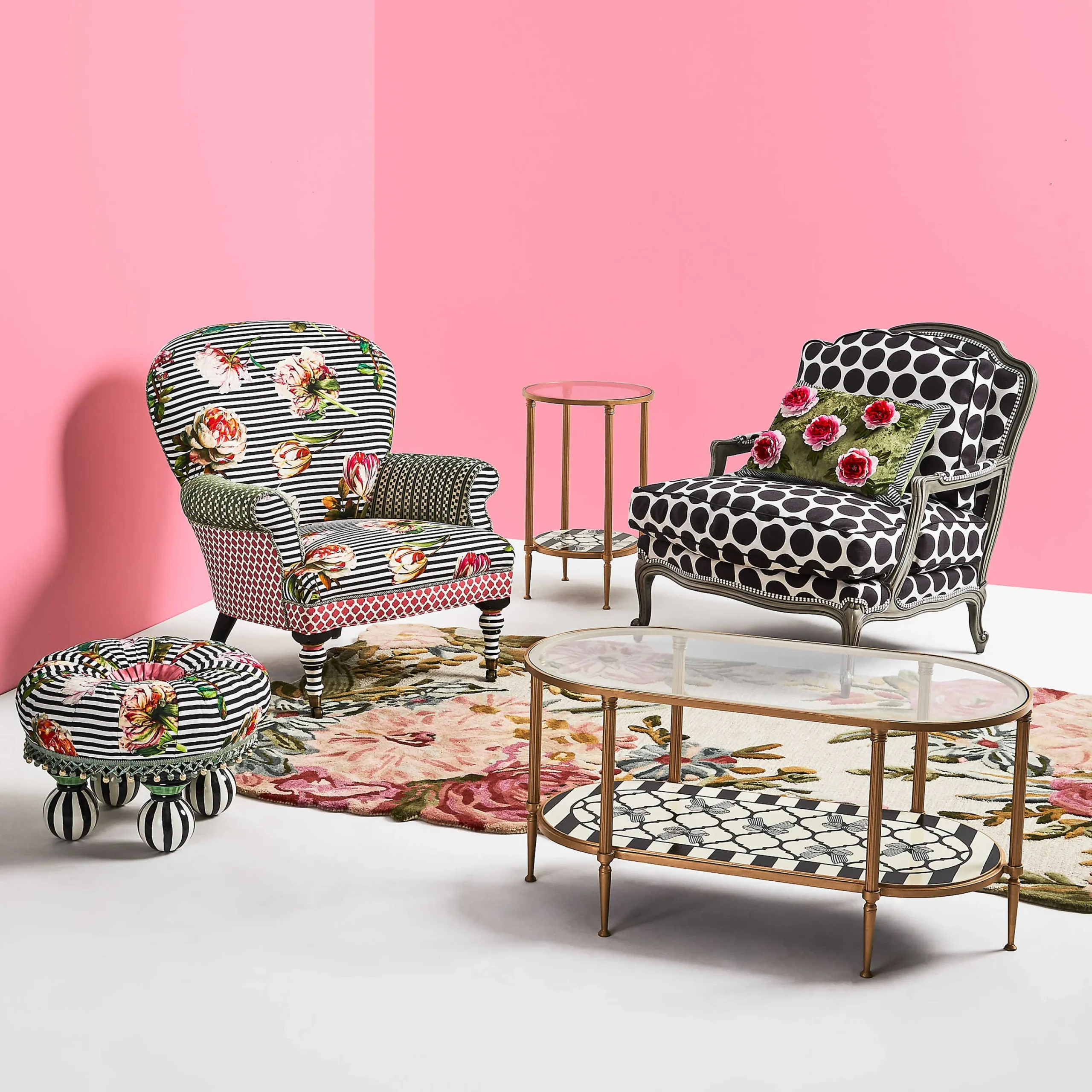 MacKenzie-Childs Pretty As A Bow Accent Table| Living Room