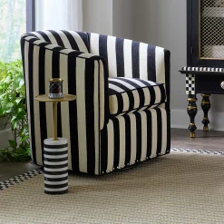 MacKenzie-Childs Priorities Round Stripe Side Table| Entryway Furniture|Living Room