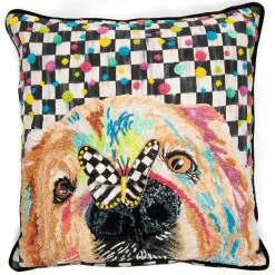 MacKenzie-Childs Puppy Dot Throw Pillow| Spring|Pillows, Throws, & Cushions