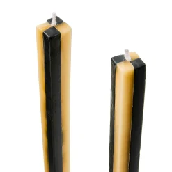 MacKenzie-Childs Quatro Black  Ivory Dinner Candles, Set of 2| Candles & Fragrances|Table Accessories