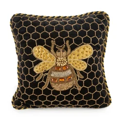 MacKenzie-Childs Queen Bee Black Throw Pillow| Pillows, Throws, & Cushions
