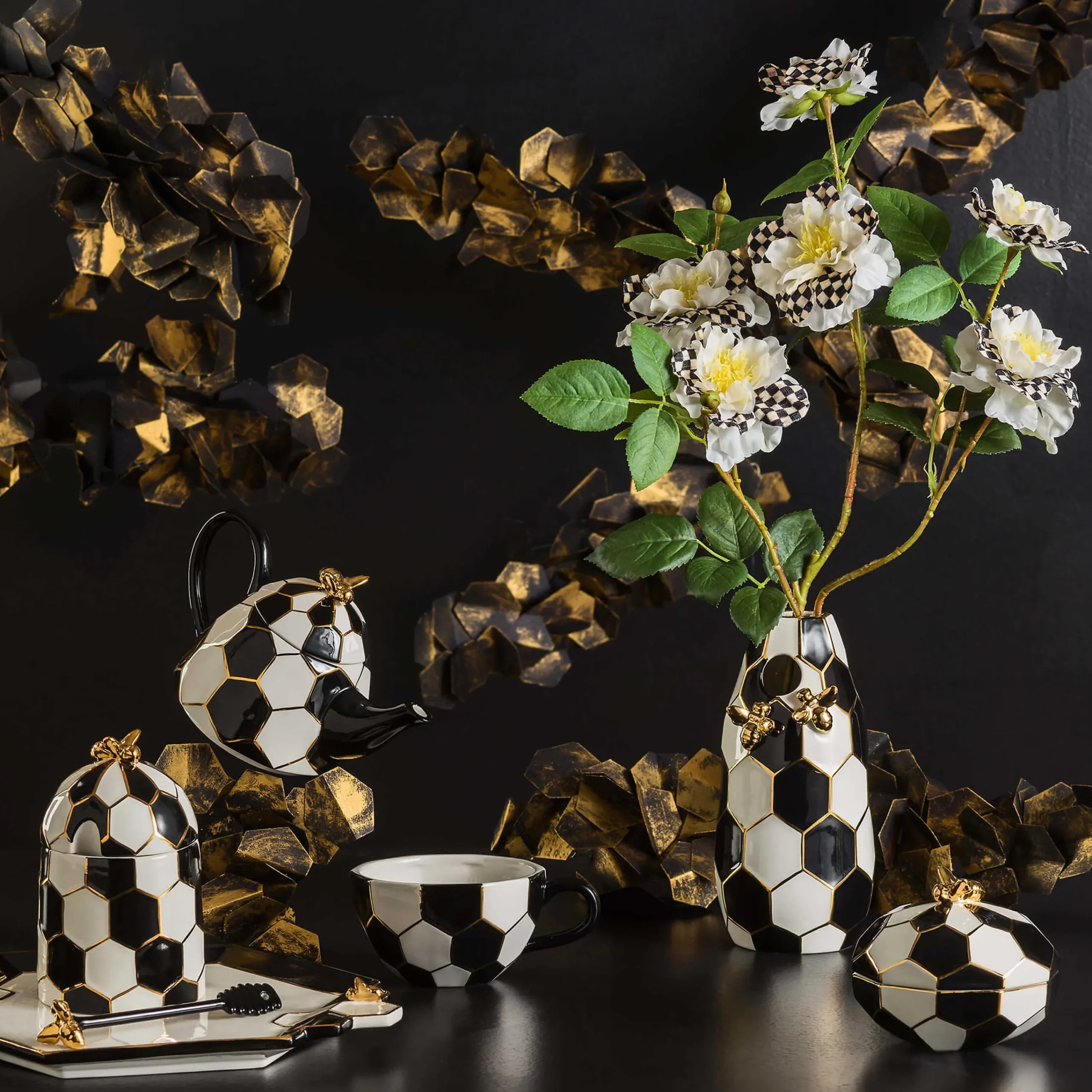 MacKenzie-Childs Queen Bee Honey Pot| Kitchen Storage & Organization|Serveware