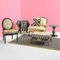 MacKenzie-Childs Queen Bee Ottoman| Living Room