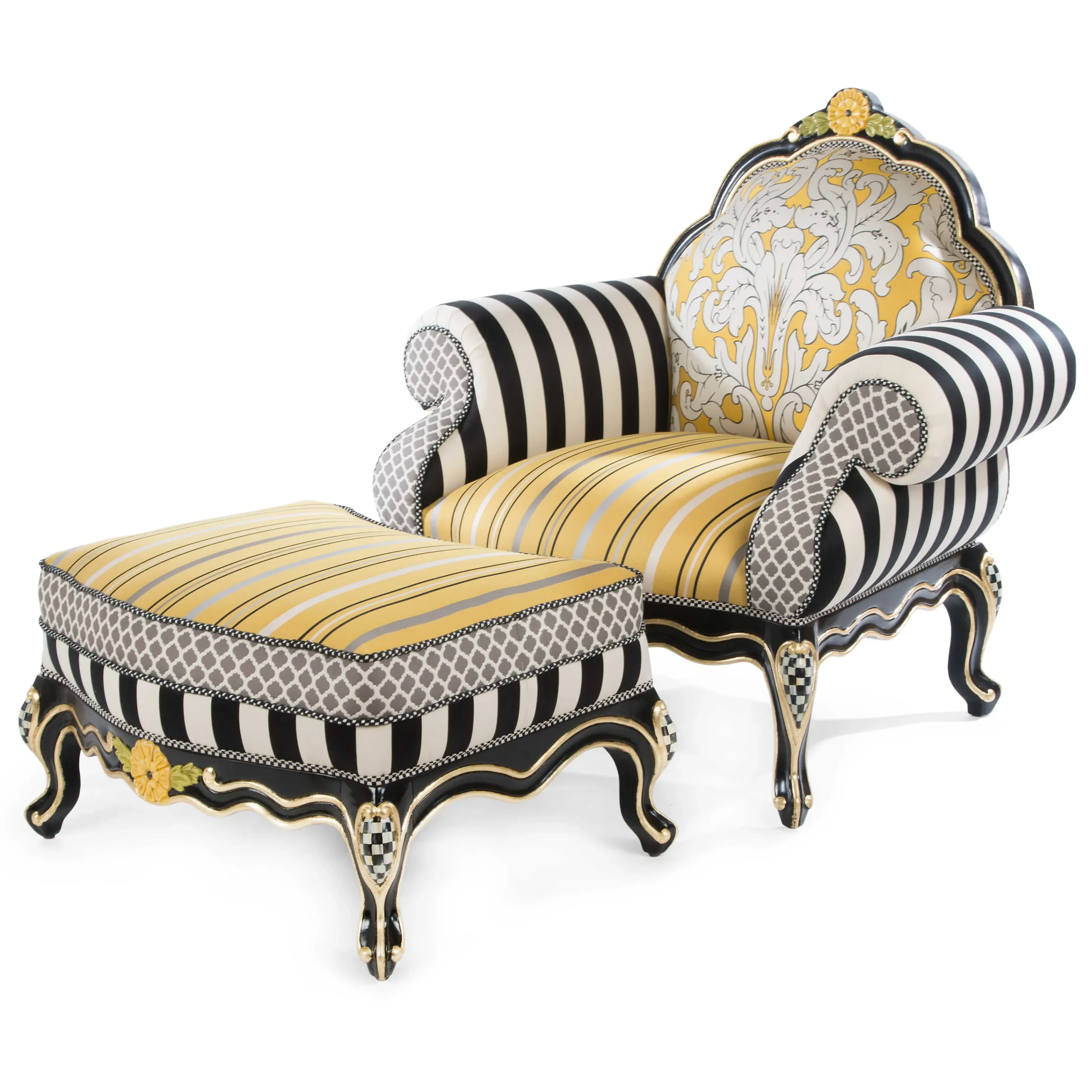 MacKenzie-Childs Queen Bee Ottoman| Living Room