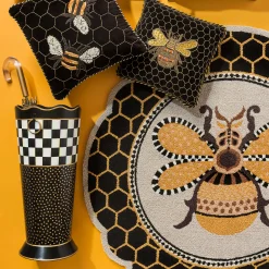 MacKenzie-Childs Queen Bee Rug 4' Round Rug| Rugs