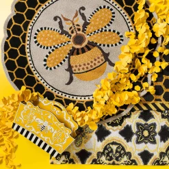 MacKenzie-Childs Queen Bee Rug 4' Round Rug| Rugs