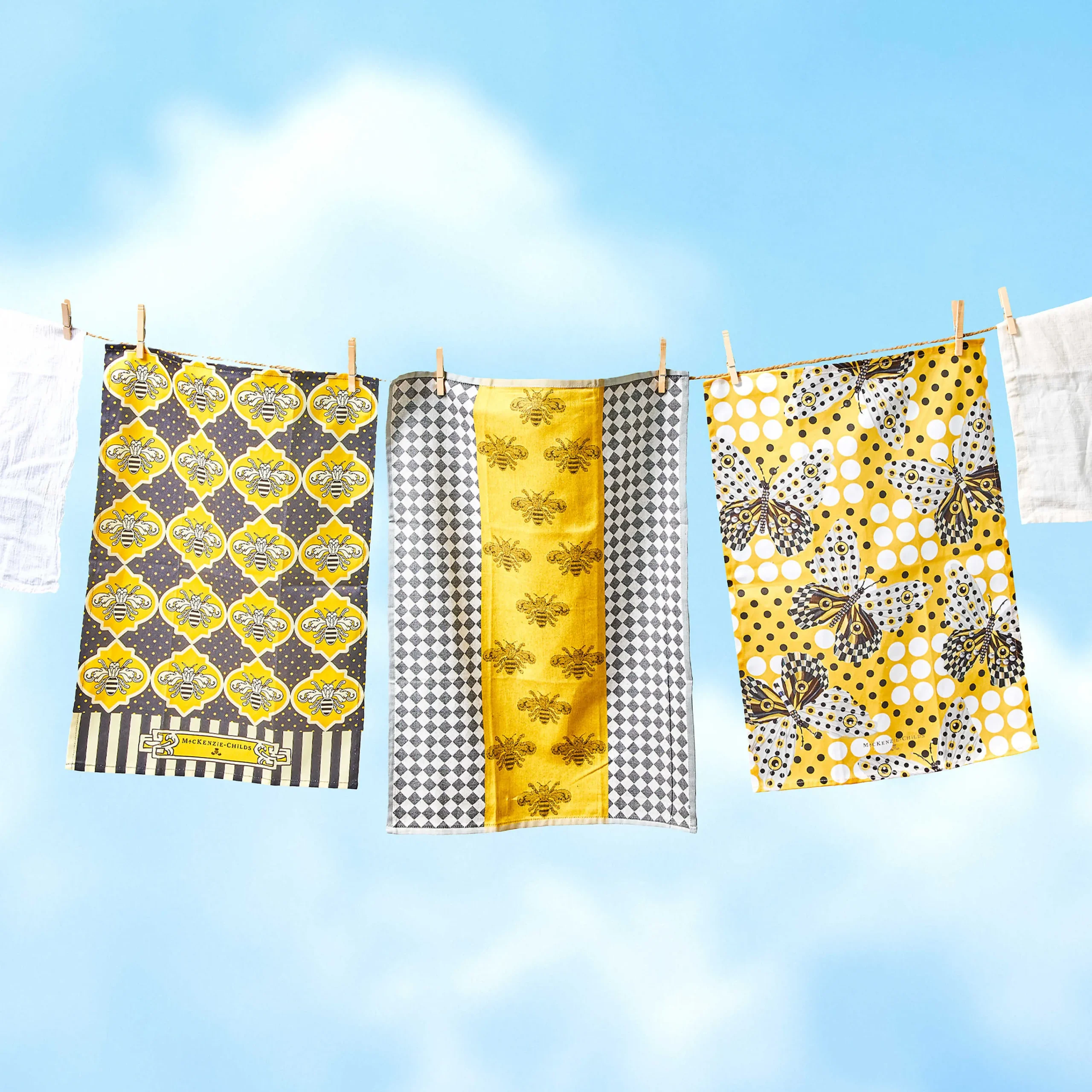 MacKenzie-Childs Queen Bee Woven Dish Towel| Kitchen & Table Linens