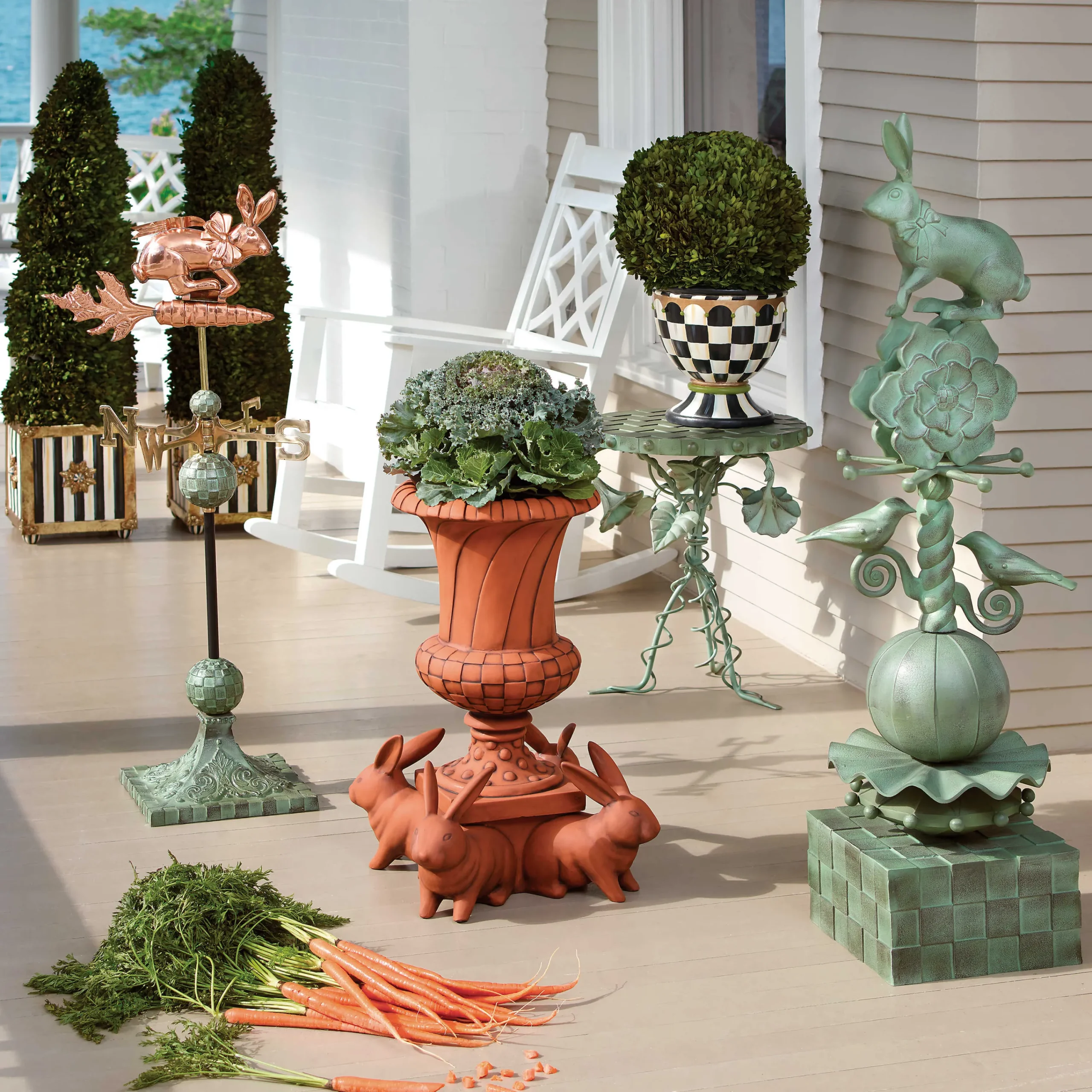 MacKenzie-Childs Rabbit Garden Totem| Easter|Spring