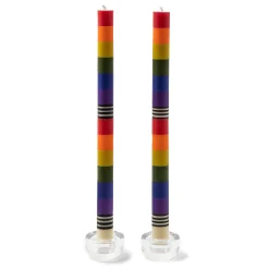 MacKenzie-Childs Rainbow Dinner Candles, Set of 2| Candles & Fragrances|Table Accessories