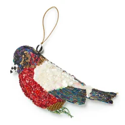 MacKenzie-Childs Red Bird Beaded Ornament| Holiday
