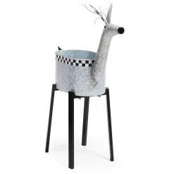MacKenzie-Childs Reindeer Galvanized Metal Planter| Holiday|Outdoor